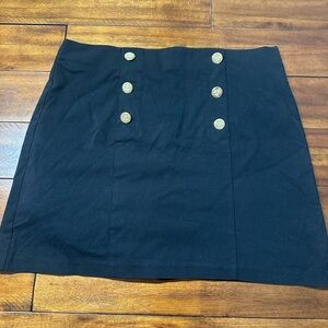 Black Buttoned Women's Skort